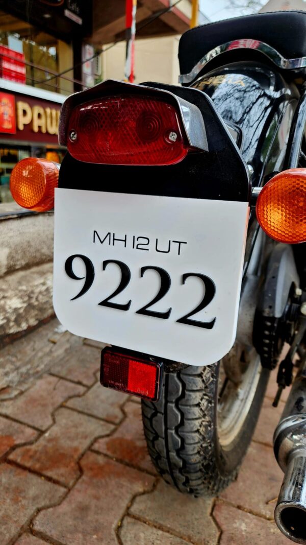 Same Font Number plate (Only Back)