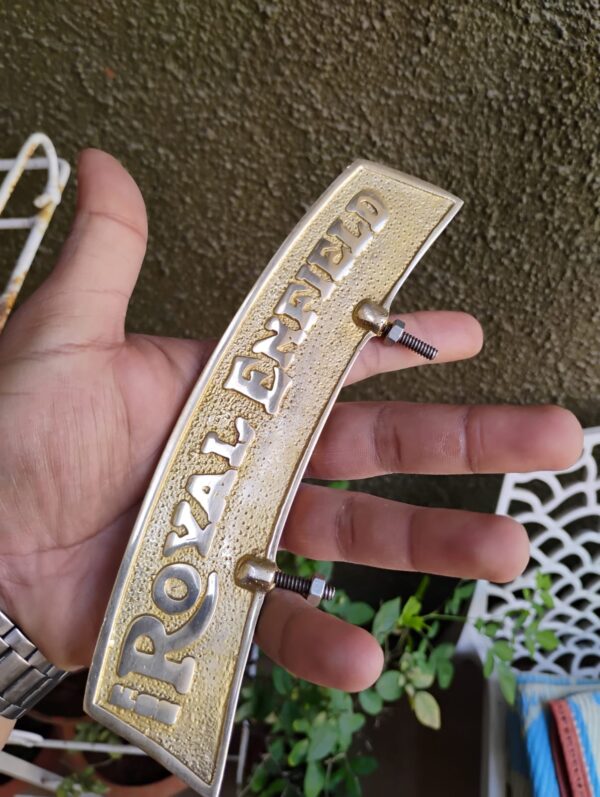 Small Brass Front Mudguard Monogram - Image 4