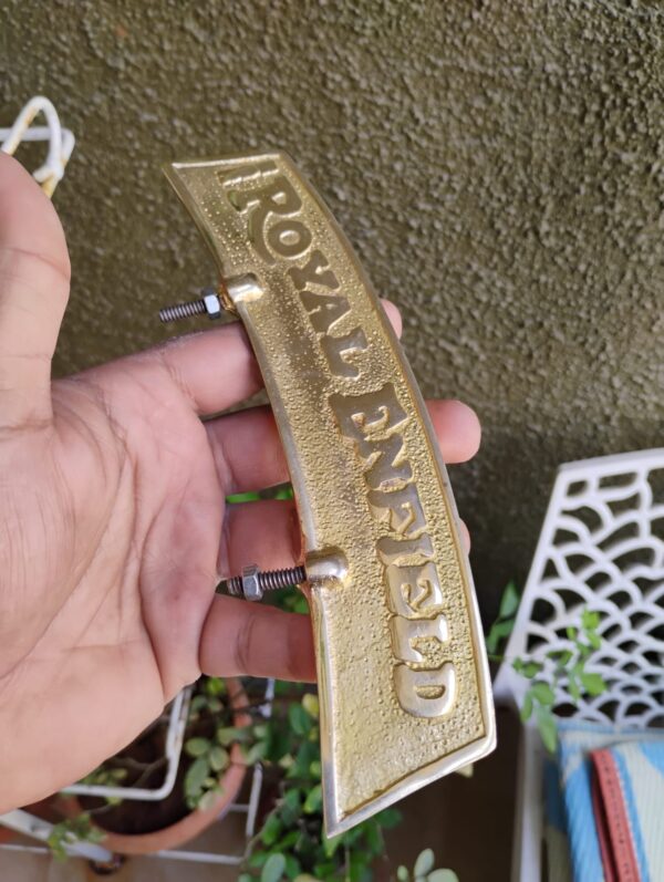 Small Brass Front Mudguard Monogram - Image 2